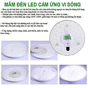 MÂM ĐÈN LED CẢM ỨNG RADAR VI SÓNG SIÊU NHẠY SIÊU SÁNG - HÀNG CHÍNH HÃNG