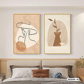 (HCM)Tranh treo tường trừu tượng 2 trang trí phòng ngủ, khách sạn kèm đinh treo