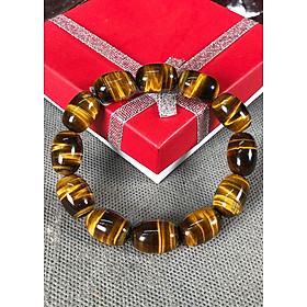 Vòng tay đá mắt hổ lu thống màu vàng nâu