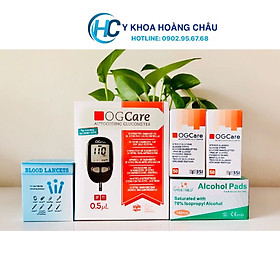 Trọn bộ máy đo đường huyết OGCare tặng kèm 100 que test + 100 kim lấy máu