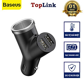 Mua Củ Sạc Xe Hơi 3 Trong 1 Có 2 Cổng USB Cho Điện Thoại Và 1 Cổng Tẩu 12V Có Thể Sạc Cho 3 Thiết Bị Cùng Lúc Hàng Chính Hãng Baseus