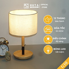 Mua Đèn Ngủ Để Bàn Gỗ HUTA G10 Chao Tròn Vintage Dễ Thương  Decor Trang Trí Phòng Ngủ Khách Sạn  Đọc Sách Đầu Giường  Điều Chỉnh Độ Sáng  Bóng Led Sáng Vàng Tiết Kiệm Điện