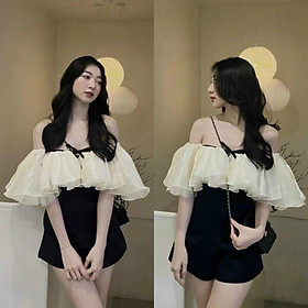 JUMPSUIT TRỄ VAI VOAN BÈO 2 LỚP