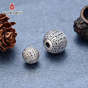 Charm bạc tròn hoa văn - Ngọc Quý Gemstones