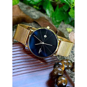 Đồng Hồ Nam Nibosi 1985 Dây Thép Lưới (Màu Vàng)