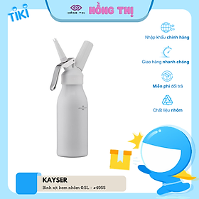 Bình Xịt Kem Tươi bằng Nhôm hiệu KAYSER dung tích 0.5 Lít mã hàng 4955 (Bình nhôm,  đầu nhựa) - Hàng Nhập Khẩu