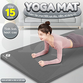 BG Thảm tập Yoga,GYM chuyên dụng dày 15mm NBR nguyên khối, độ đài hồi tốt, chống lún, Chống trơn trượt, độ bám cao, ngăn ngừa hôi và ẩm mốc (hàng nhập khẩu)
