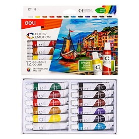 Màu Bột Gouache Dạng Tuýp 12Ml Deli - 5/12/24 Màu - 1 Hộp - EC11