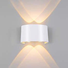 Mua Đèn gắn tường ngoài trời  trong nhà hắt sáng 2 đầu ( hắt 2 4 6 8 tia )  thân cong tròn màu đen