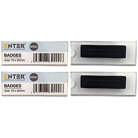 Phôi thẻ tên mica Enter BT043 70x25mm gắn nam châm N010 (10,100) - Bịch (10)