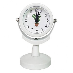 2-3pack Small Round Stand Clock Table Clock Time Watch Shelf Non Ticking White