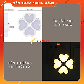 Mua Đèn ngủ cảm ứng tự sáng đèn khi trời tối đèn cắm tường ánh sáng vàng dịu nhẹ
