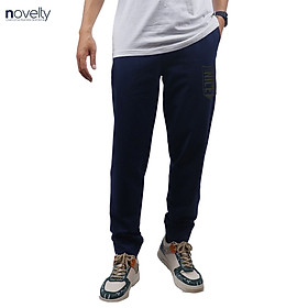 Quần jogger nam Novelty Regular fit họa tiết in phản quang Xanh đen NQGMMDMT3R230835Q