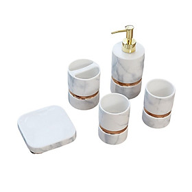 Set lọ đựng nhà tắm WHITE PORCELAIN & COPPER