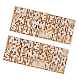 312x Unpainted Wooden Number Alphabet Letter Wood Craft Shapes Embellishment