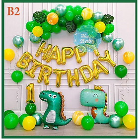 Set bong bóng phụ kiện trang trí sinh nhật cho bé trai, bé gái chủ đề khủng long- BOBABO STORE