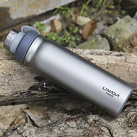 Lixada 1 Liter Leakproof Titanium Water Bottle with Spout Lid for Outdoor Camping Hiking Climbing Sports Bottle