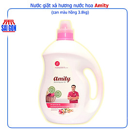 Nước Giặt Xả Amity hương nước hoa can 3.8kg kết hợp 2 tính năng vượt trội cho các nội trợ gia đình