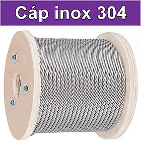 Mua Cáp inox 304 (1ly  1 ly rưỡi  2 ly  3 ly  4 ly) - Cuộn 100 mét CÁP THÉP Thái Bình Vina