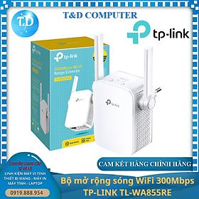Mua Bộ mở rộng sóng wifi TP-Link TL-WA 855RE (Chuẩn N/ 300Mbps/ 2 Ăng-ten ngoài/ 15 User) - Hàng chính hãng FPT phân phối