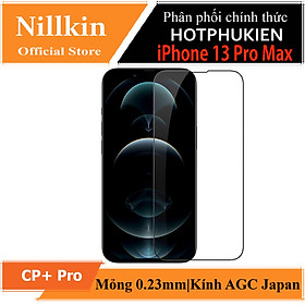 Miếng dán kính cường lực 3D full màn hình cho iPhone 13 Pro Max (6.7 inch) hiệu Nillkin Amazing CP+ Pro (Mỏng 0.23mm Kính ACC Japan Chống Lóa Hạn Chế Vân Tay) - hàng chính hãng