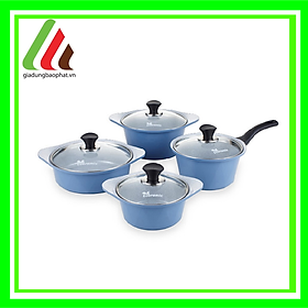 Mua Bộ 3 nồi đúc sứ ceramic đáy từ vân đá cao cấp Ecoramic 20cm 22cm 24cm Hàn Quốc chính hãng