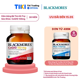 Viên Uống Bổ Tim Hỗ Trợ Sức Khỏe Blackmores CoQ10 150mg Lọ 30 Viên