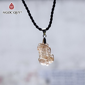Mặt dây chuyền tỳ hưu thạch anh tóc đỏ cam mệnh hỏa, thổ - Ngọc Quý Gemstones