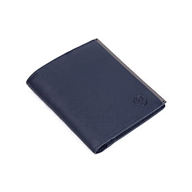 KEIO NIPPON  Ví Nam Da Bò Saffiano Cao Cấp Nhập Khẩu  Bóp Ví Đứng Nam Nữ - Xanh Navy