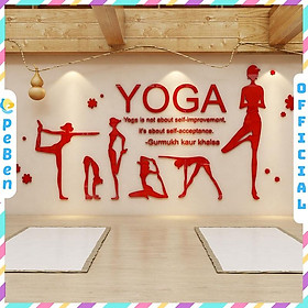 Tranh dán tường mica 3d decor khổ lớn trang trí phòng tập fitness & yoga, phòng thể dục