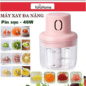 Máy Xay Mini Tỏi Ớt Máy Xay Tỏi Ớt Đa Năng Sạc Điện Máy Xay Mini Cầm Tay Dung Tích 250ml Máy Xay Mini Sạc Điện Có Cổng Sạc Usb, Nhỏ Gọn Tiện Ích Dễ Sử Dụng Xay Hành Tỏi Rau Củ Quả - Hàng nhập khẩu