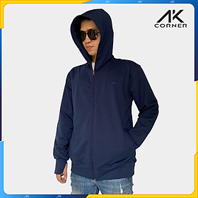 Áo khoác nam cao cấp AK Corner chất vải Cotton da cá 4 chiều mềm mịn thoáng mát, chống nắng tốt - Xanh đen - L