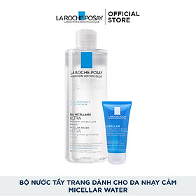 Bộ sản phẩm nước tẩy trang làm sạch sâu giàu khoáng dành cho da nhạy cảm La Roche Posay Micellar Water Ultra Sensitive Skin