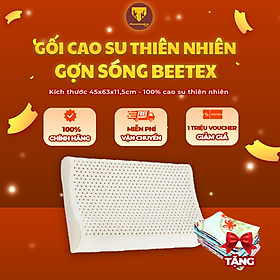 Gối cao su thiên nhiên lượn sóng BEETEX có độ đàn hồi cao, mang lại cảm giác thư giãn tối đa, hỗ trợ giấc ngủ ngon - Tặng kèm vỏ gối [Chính hãng - Cao Cấp]