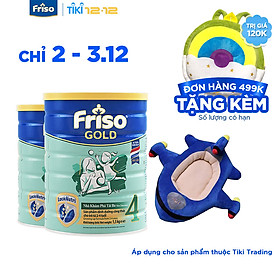 Bộ 2 Lon Sữa Bột Friso Gold 4 Cho Trẻ Từ 2-4 Tuổi 1.5kg + Tặng gối phi thuyền