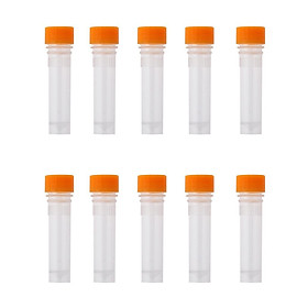 1.5ml Plastic Cryovial Test Tube Sample with Seal Screw Cap Pack of 10