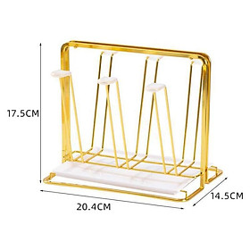 Mua Khay úp cốc  kệ để ly hợp kim mạ vàng kèm khay hứng nước cao cấp_Nutosan