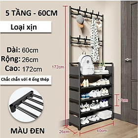 Giá Để Giày Dép Đa Năng 4 Tầng 5 Tầng Thông Minh Có Móc Treo Quần Áo Và Đồ Dùng Tiện Lợi