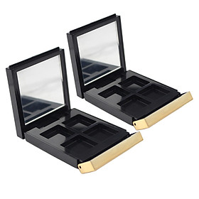 4Grids Empty Makeup  Box Tray w/ Mirror Travel for
