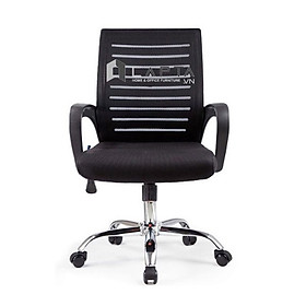 Mua Ghế xoay văn phòng lưng trung dàng cho nhân viên CE4264-M Nội thất Capta Ghế nhân viên lưng lưới nệm vải màu đen có tay nhựa cong