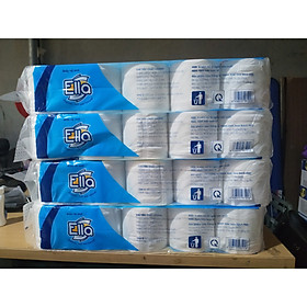 COMBO 4 LỐC GIẤY VỆ SINH ELLA 10 CUỘN 3 LỚP XANH (KHÔNG LÕI)