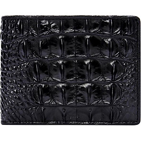 Ví Nam Da Cá Sấu Gai Lưng Huy Hoàng HT2210 (12.5 x 10 cm) - Đen