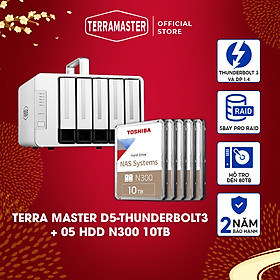 Mua Bộ Thiết bị lưu trữ DAS TerraMaster D5 Thunderbolt 3+NAS N300 Hàng chính hãng