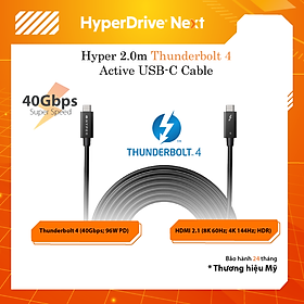 Mua Cáp HyperDrive Thunderbolt 4 (6ft/2m) - Kết Nối Đa Năng  truyền tải liệu cho MacBook  Laptop và các thiết bị  HDTB4AC2GL - Hàng Chính Hãng