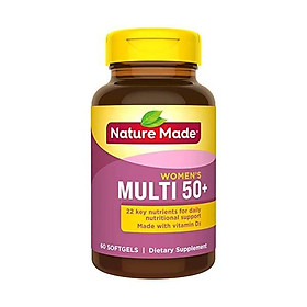 Nature Made Women's Multivitamin 50+ Softgels with Vitamin D, 60 Count (Packaging May Vary)