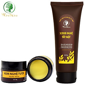 Bộ Scrub Nghệ Tẩy Tế Bào Chết Và Dưỡng Trắng Da Mặt, Ngăn Ngừa Mụn Wonmom