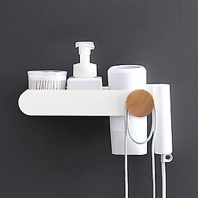 ABS Hair Dryer Holder Care Tools Bathroom Shelf Storage Rack Bracket Cream