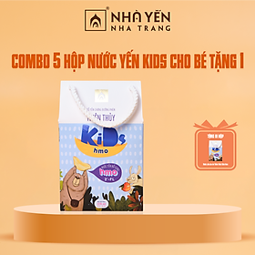 [COMBO 5 TẶNG 1] Nước Yến Sào Thiên Thủy Kids Hmo - Nhà Yến Nha Trang - Hộp 9 Lọ - Yến Kids - Tổ yến chưng sẵn dành cho trẻ em - Hàng Chính Hãng