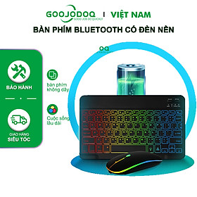 Mua  HÀNG CHÍNH HÃNG GOOJODOQ  A1842 - Bàn phím và chuột Bluetooth không dây có đèn nền với đèn LED cho máy tính bảng iPad Máy tính bảng Android