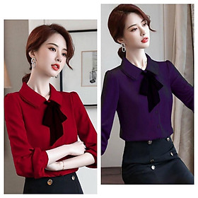 Áo Sơ Mi Kiểu Điệu Đà Kết Nơ Cổ Siêu Hot Hàng Chuyển Chọn BY6378
